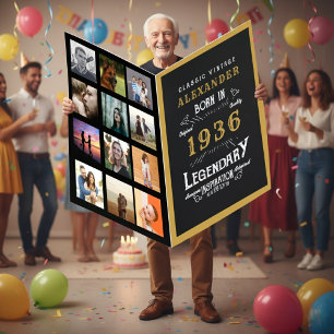 90th Birthday 1936 Legend Photo Template Giant Card