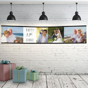 90th Birthday 4 Photo Strip Personalized Banner