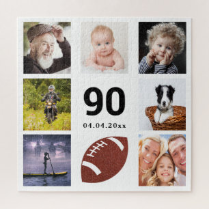 90th birthday 90 photo collage man guy white jigsaw puzzle