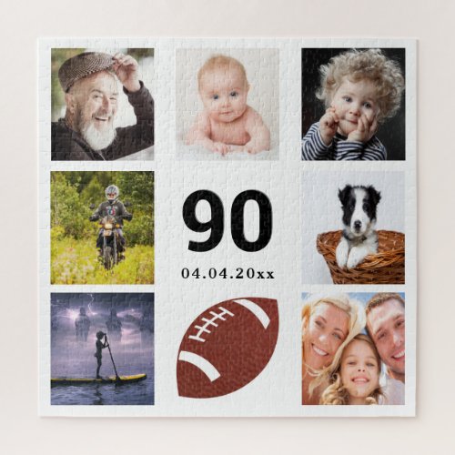 90th birthday 90 photo collage man guy white jigsaw puzzle