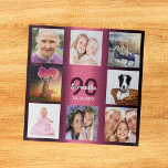 90th birthday 90 photo collage woman purple jigsaw puzzle<br><div class="desc">A gift for a woman's 90th birthday,  celebrating her life with a collage of 8 of your photos.  Templates for a name,  age 90 and a date.  Date of birth or the date of the anniversary.  Dark purple and white colored letters. Girly and feminine purple gradient background color.</div>