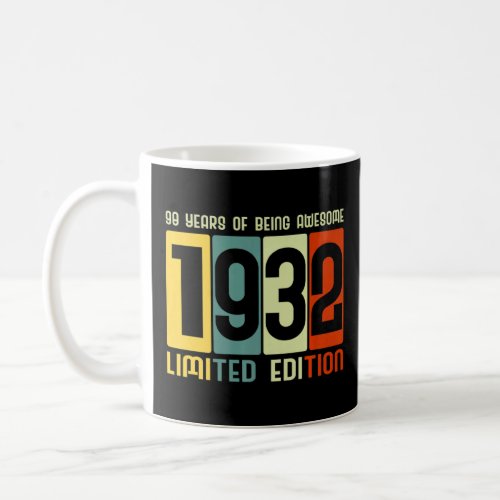 90th Birthday 90 Years Awesome Retro Tees Coffee Mug