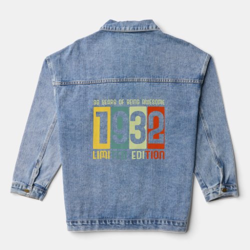 90th Birthday 90 Years Awesome Retro Tees Denim Jacket