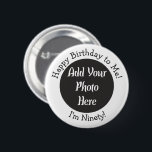 90th Birthday Add Photo Button<br><div class="desc">Custom 90th Birthday Photo Party Supplies.</div>