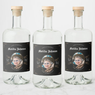 90th Birthday Aged to Perfection Vintage Classic Liquor Bottle Label