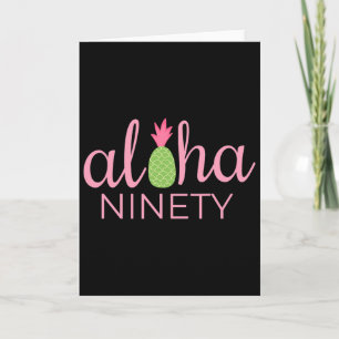 90th Birthday Aloha Beach Tropical Vacation Party  Card