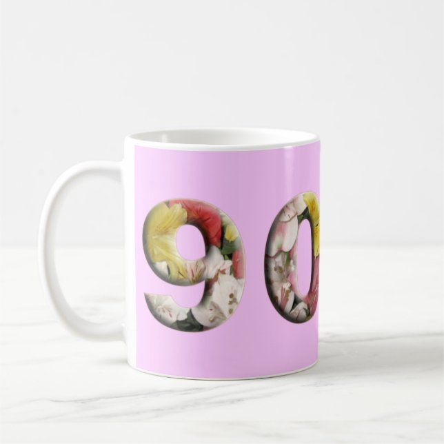 90th Birthday Anniversary Milestone Mug (Left)