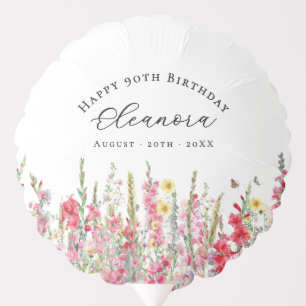 90th Birthday August Birth Flower Party Supplies Balloon