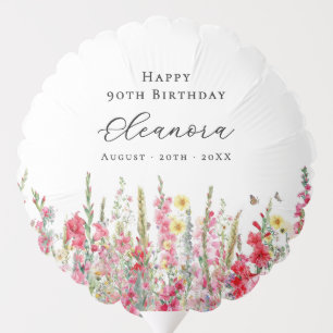 90th Birthday August Birth Flower Party Supplies Balloon