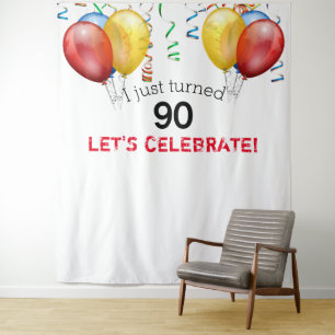 90th Birthday Balloon Backdrop, Photo Prop