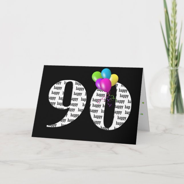90th birthday balloon bouquet card (Front)