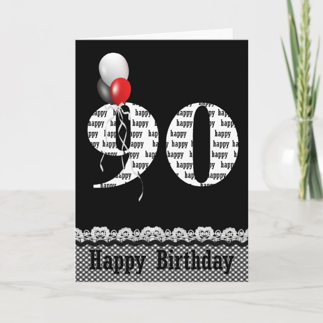 90th birthday balloon bouquet card (Front)