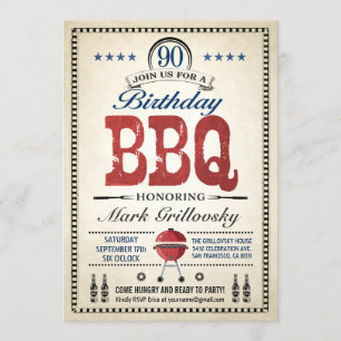 90th Birthday BBQ Invitations
