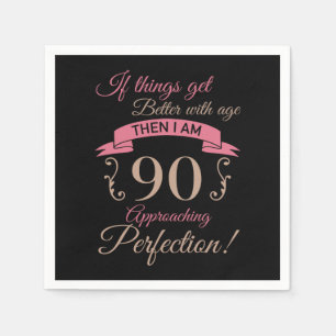 90th Birthday Better With Age Napkins
