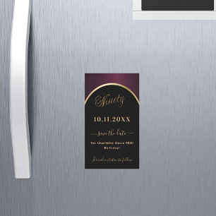 90th birthday black burgundy Save the Date magnet