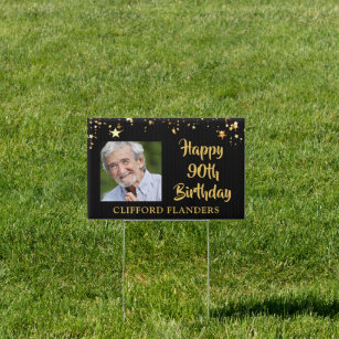 90th Birthday Outdoor Signs Yard Signs Flags Zazzle