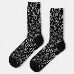 90th Birthday Black/White Random Number Pattern 90 Socks