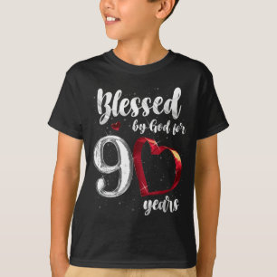 90th Birthday Blessed By God For 90 Years Birthday T-Shirt