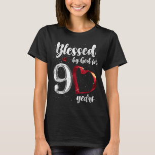 90th Birthday Blessed By God For 90 Years Birthday T-Shirt