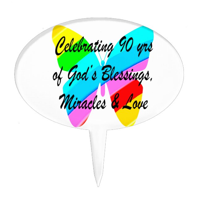 90TH BIRTHDAY BLESSING CAKE TOPPER (Front)