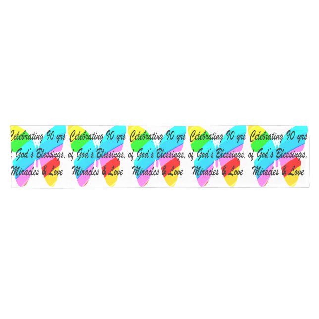 90TH BIRTHDAY BLESSING SHORT TABLE RUNNER (Horizontal)