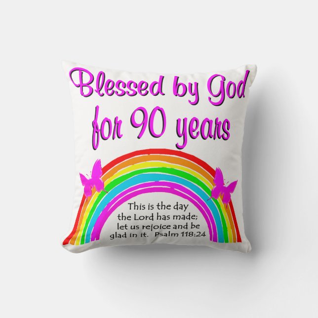 90TH BIRTHDAY BLESSING THROW PILLOW (Front)