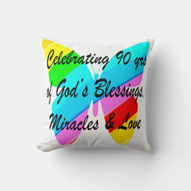 90TH BIRTHDAY BLESSING THROW PILLOW (Front)