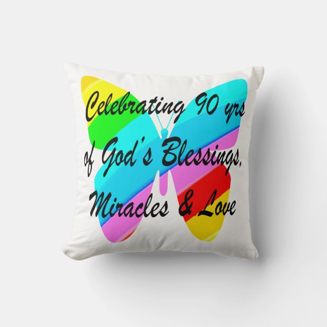 90TH BIRTHDAY BLESSING THROW PILLOW (Front)