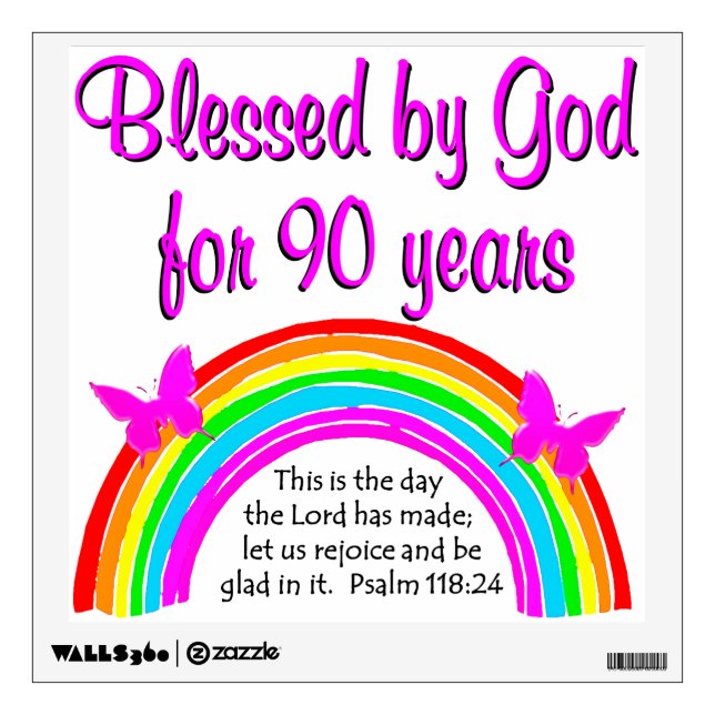 90TH BIRTHDAY BLESSING WALL STICKER (Front)