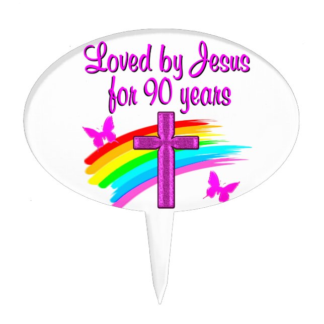 90TH BIRTHDAY BLESSINGS CAKE TOPPER (Front)