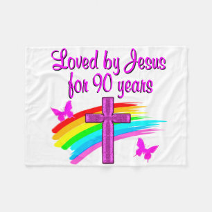 90TH BIRTHDAY BLESSINGS FLEECE BLANKET
