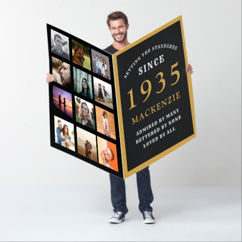 90th Birthday Born 1935 Photo Template Giant