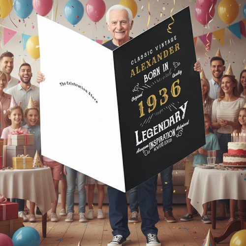 90th Birthday Born 1936 Legend Vintage Black Giant