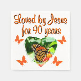 90TH BIRTHDAY BUTTERFLY PAPER NAPKINS