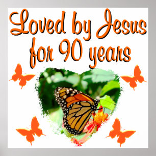 90TH BIRTHDAY BUTTERFLY POSTER
