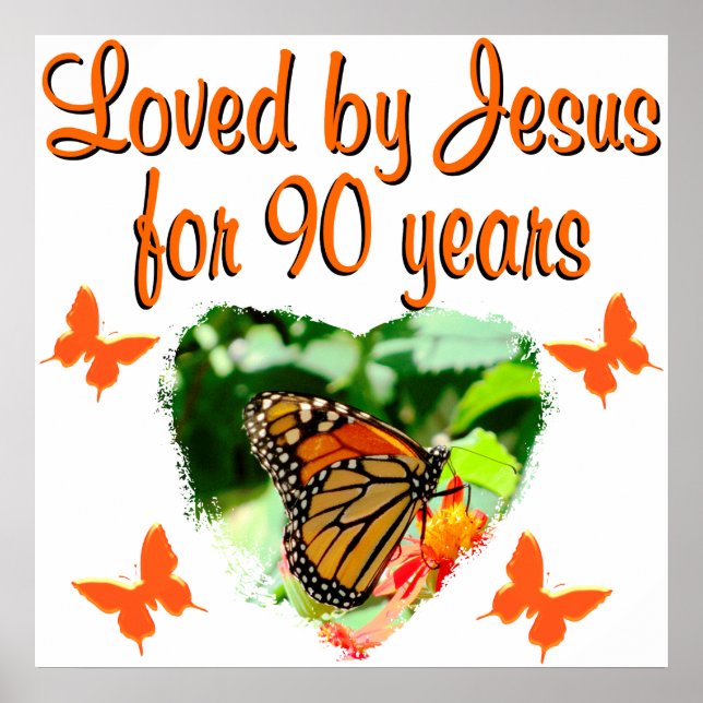 90TH BIRTHDAY BUTTERFLY POSTER (Front)