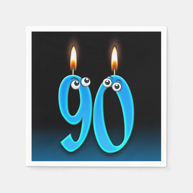 90th birthday candle with eyeballs napkins (Front)