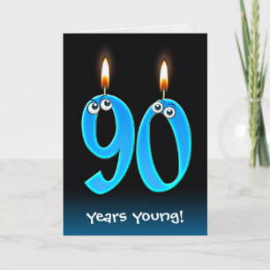 90th Birthday Candles with Eyeballs    Card