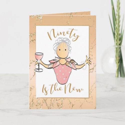 90th Birthday Card for Her Fabulous Glitter Funny 