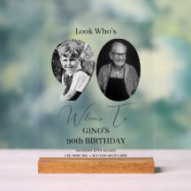 90th Birthday Celebration Custom Photo Monogram