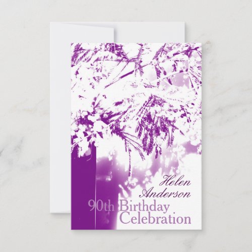 90th Birthday Celebration Flower Bouquet _ Invitation