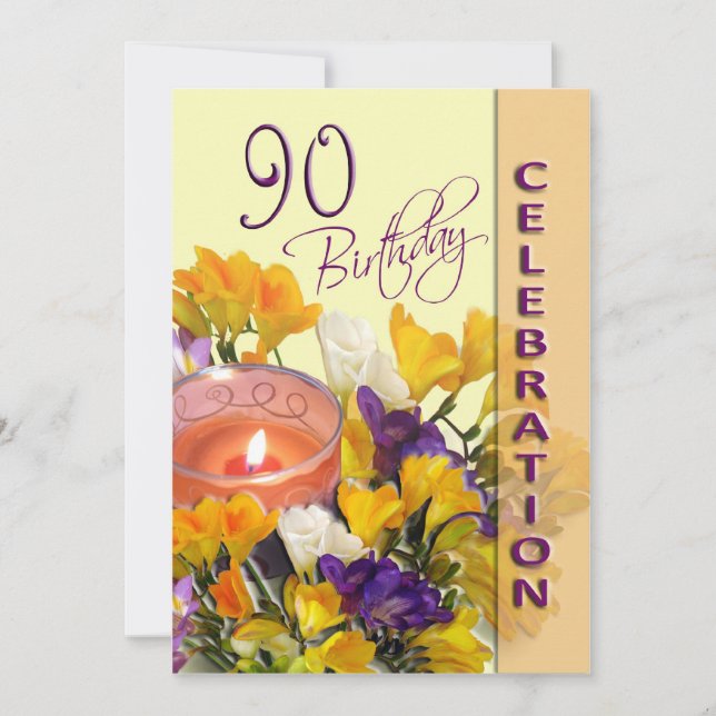 90th Birthday Celebration party invitation (Front)
