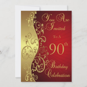 90th Birthday Celebration Personalized Invitation