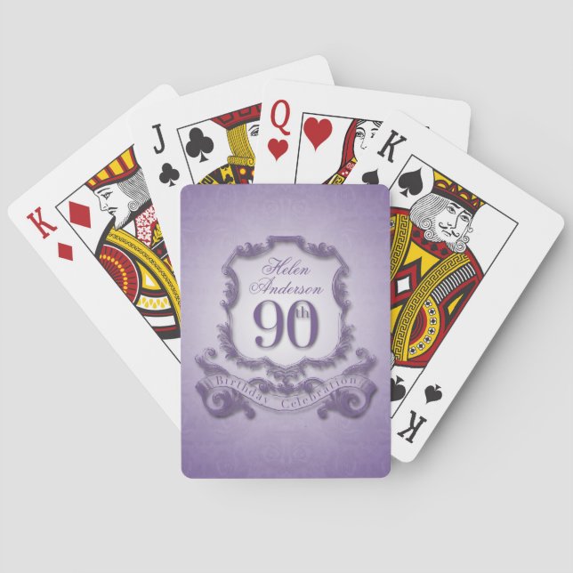 90th Birthday Celebration Personalized Poker Cards (Back)