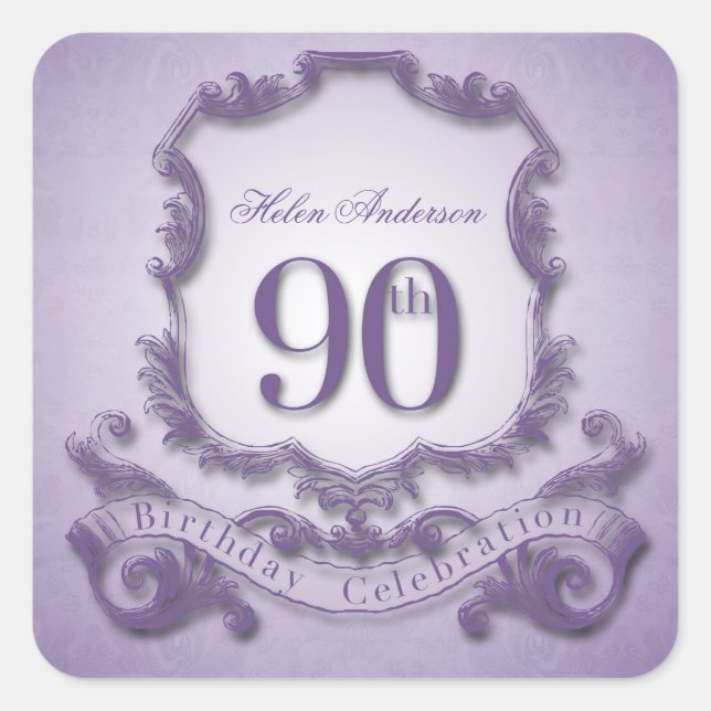 90th Birthday Celebration Personalized Stickers (Front)