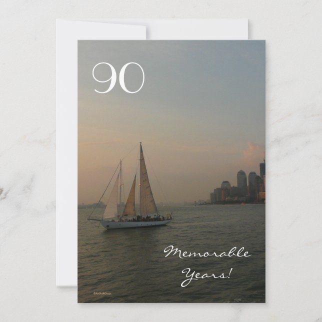 90th Birthday Celebration/Sailing at Sunset Invitation (Front)