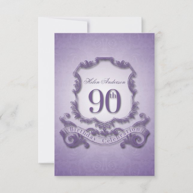 90th Birthday Celebration Vintage Frame -2- Invitation (Front)