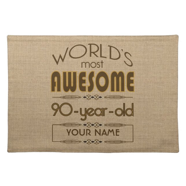 90th Birthday Celebration World Best Fabulous Cloth Placemat (Front)