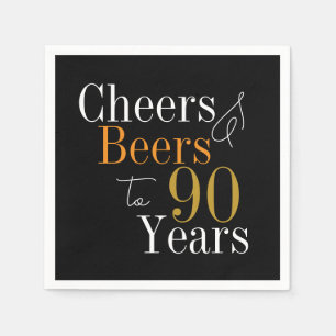 90th Birthday Cheers and Beers Party Napkins