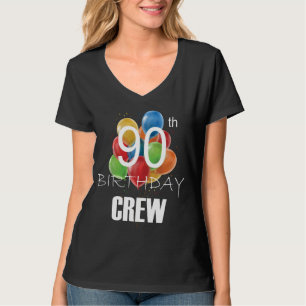 90th Birthday Crew 90 Party Crew Women V-Neck T-Shirt